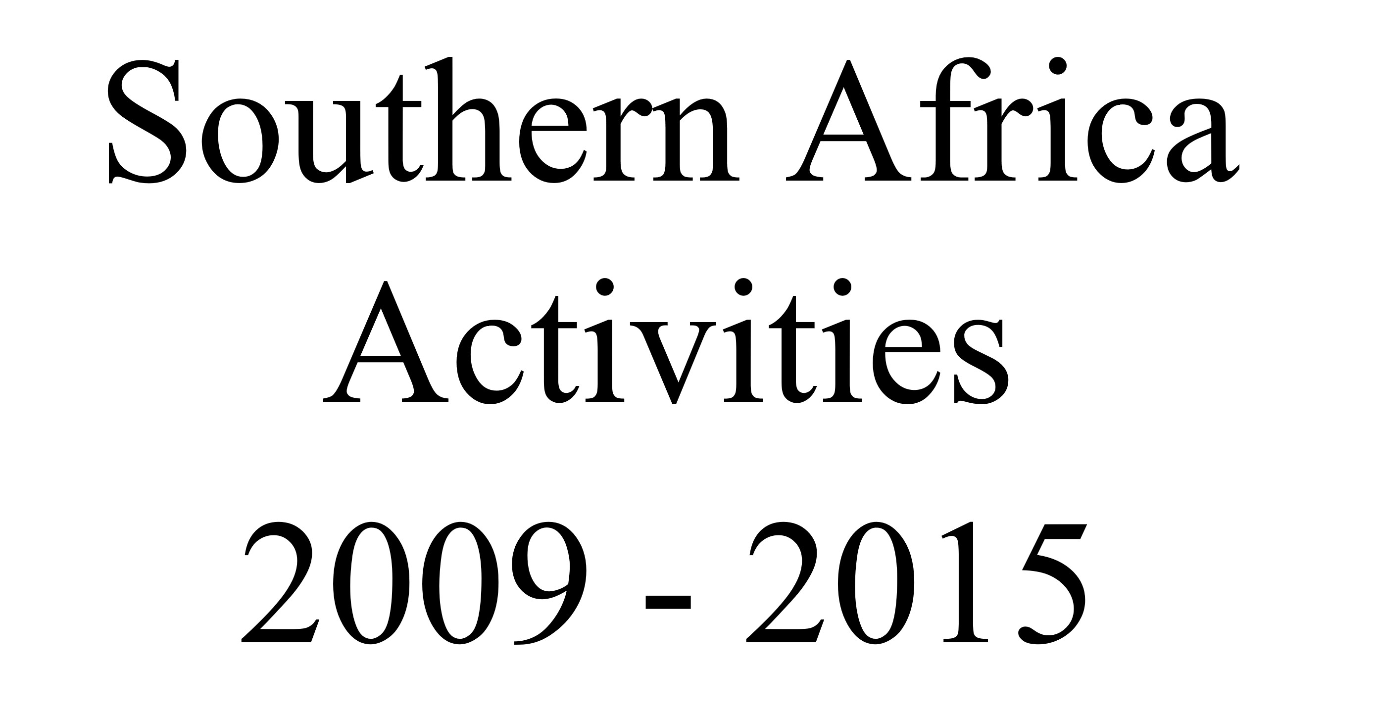 Activities 2009-2015